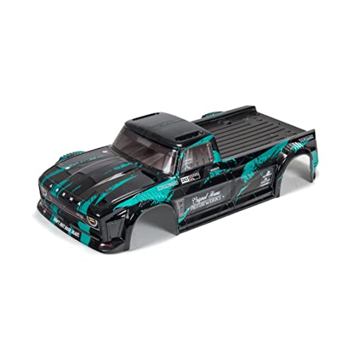 Carrosserie ARRMA Infraction 4X4 3S BLX noire et turquoise ARA414008 avec ailerons