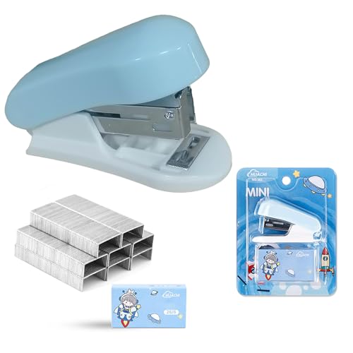 YGCQFH Mini Stapler and Staples Set with 400 Standard 26/6 Staples, Effortless Portable, 2-25 Sheet Capacity, Cute Kids Stapler Gift for Student, Office Home School Use