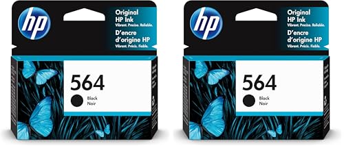 HP 564 Black Ink Cartridge | Works with DeskJet 3500; OfficeJet 4620; PhotoSmart B8550,C6300,D5400,D7560,5510,5520,6510,6520,7510,7520,Plus,Premium,eStation | CB316WN,(Pack of 2)