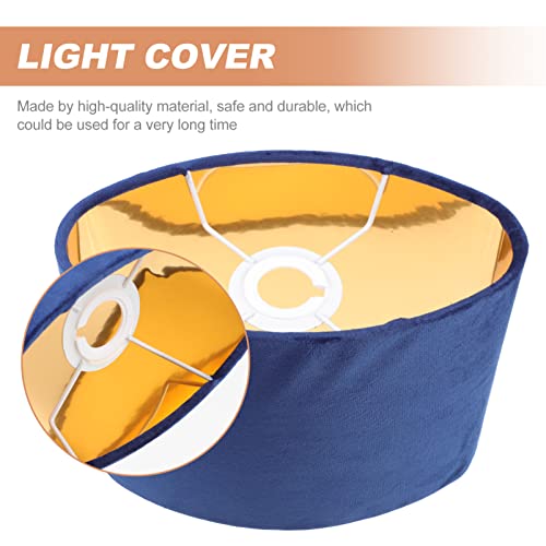 Kallory Small Lamp Shades Light Bulb Covers Cloth Lamp Shade Oval Shaped Clip- On Lamp Cover Shade Accessories For Table Floor Pendant Lamp Replacement Blue Bell Lamp Shades Black Chandelier #TOP5