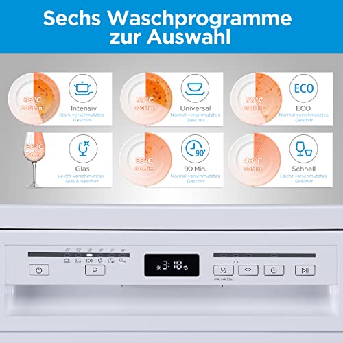 Foto von Midea SF 5.60NW wi Geschirrspüler 60cm Spülmaschine mit WIFI/Geschirrspüler Freistehend & Unterbau / 12 MGD / 47 db / 6 Programme / 82 kWh/100 Zyklen -weiß