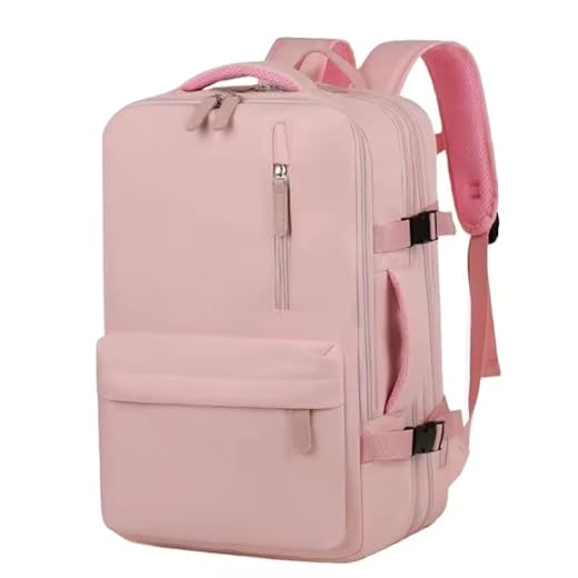 Mochila Notebook Feminina Masculina Executiva Impermeável Mochila Antifurto Expansível Para Trabalho Faculdade Viagem Bagagem de Mão Notebook 15,6 Porta USB (Rosa)