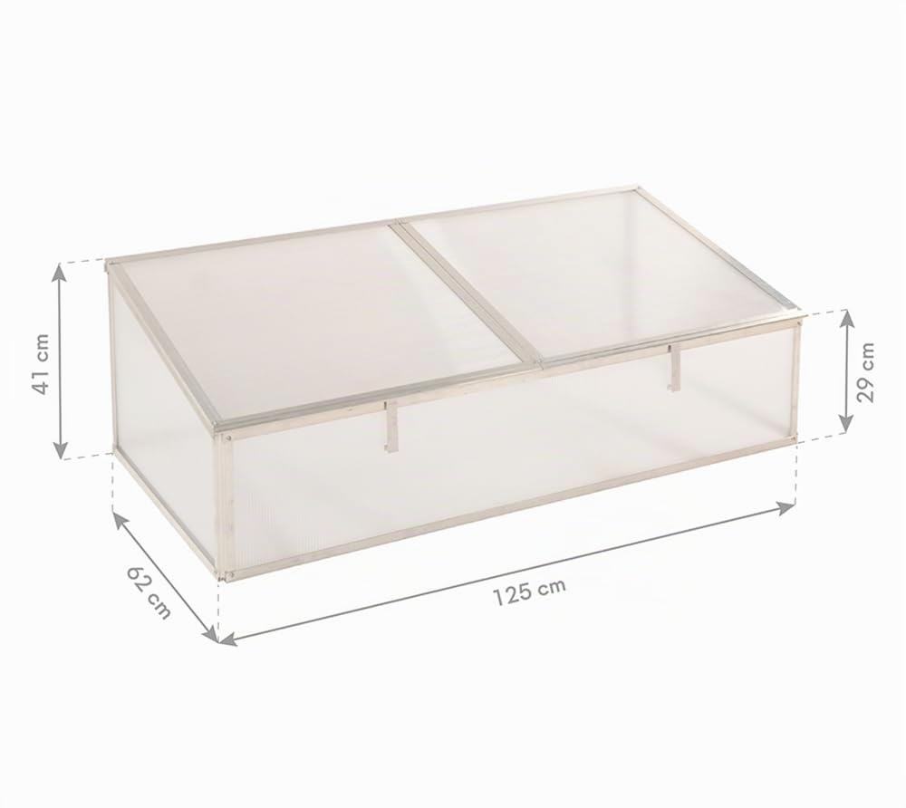 WESTMANN Aluminium Frühbeetaufsatz Genus 130 125x62x41 cm Silber Hochbeet