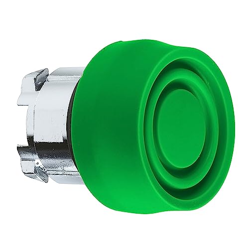 Image of Schneider Electric ZB4BP3S Booted Operator Head Green, Green Flush Pushbutton Head Ø22 Spring Return Unmarked