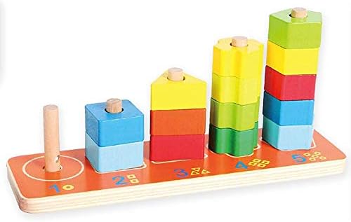 wooden Pack of 3 in 1 stacking tower toy for baby for boys and girls of 1.5,2,3,4 years old age- Multi color,Wood