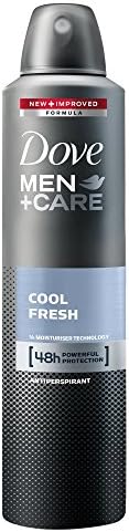 Dove Men + Care Cool Fresh Antiperspirant Deodorant Spray, 48 Hour Powerful Protection, 8.4 Ounce (Pack of 6)