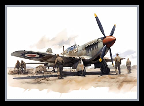 Impresión artística de pintura Spitfire, el regalo ideal de aviación en tamaño 29,7 x 21 cm
