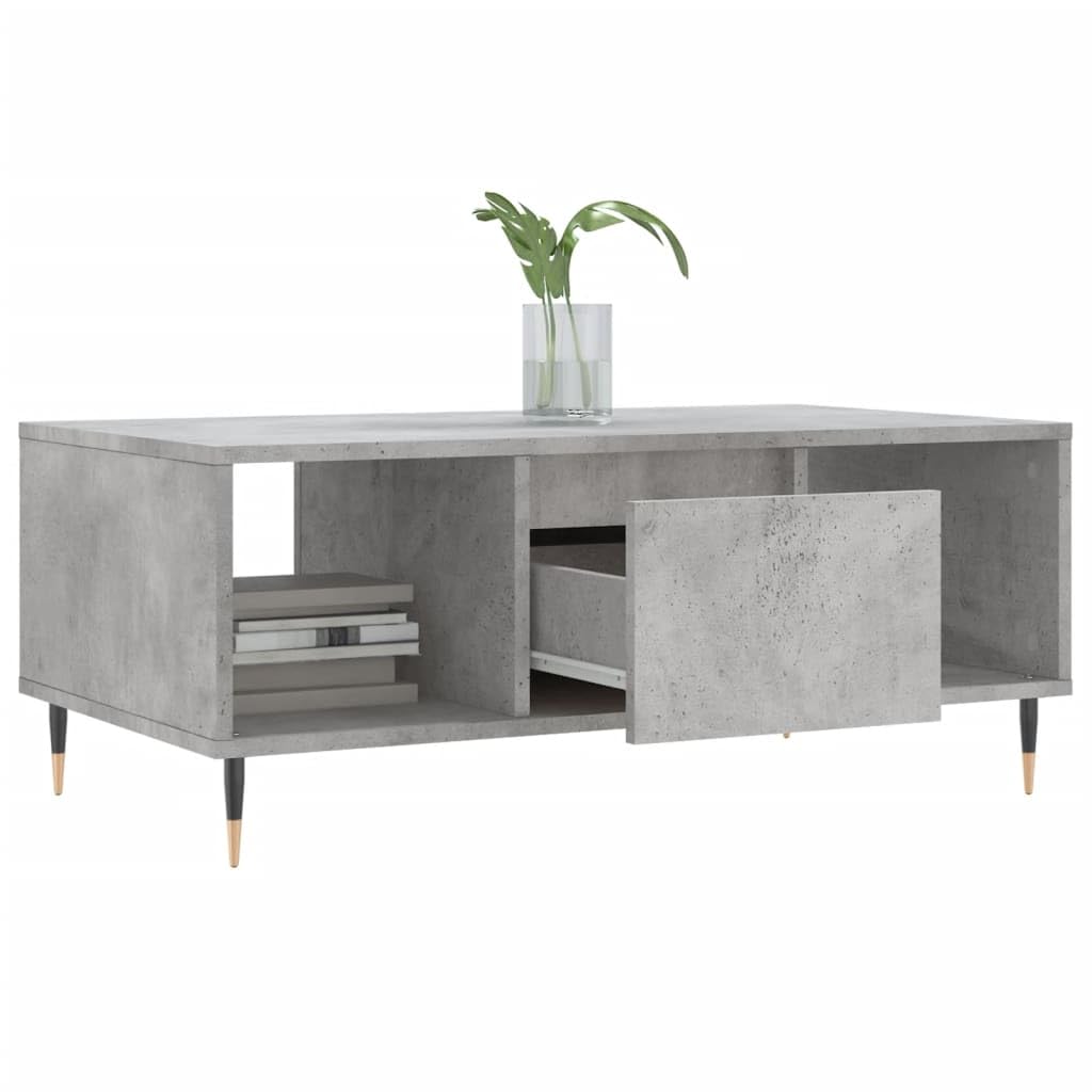 Homgoday Tavolino da caffè grigio cemento, 90 x 50 x 36,5 cm, in legno ingegnerizzato, tavolino da tè per soggiorno, sala d'accoglienza degli ospiti, camera da letto e ufficio mobili tipo 2