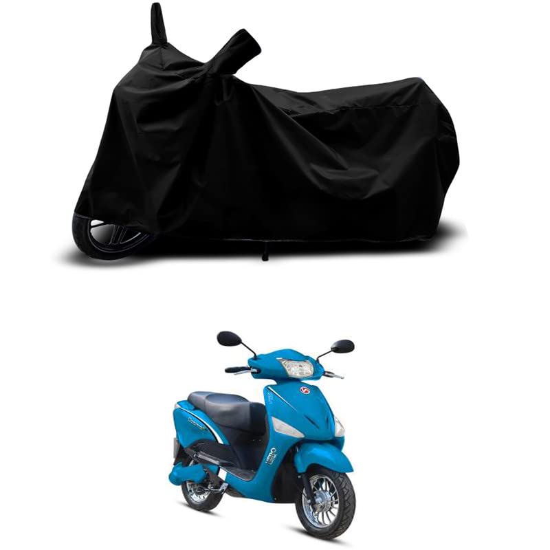 Image of 100% Scratchproof /UV-Rays /Heat Protection /Birds Dropping /Water Resistant /Dust Proof /Waterproof /Full Bike Scooty Two Wheeler Body Cover Compatible for Ampere Magnus EX All Varients[Black]