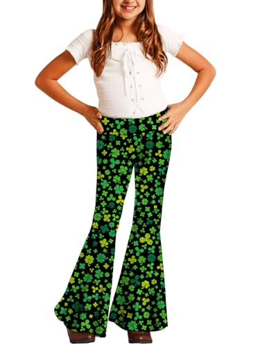 Image of Deerose Girls Halloween Hippie Bell Bottom Pants High Waist Flare Pants 5-14 Years