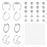 VCMART Fake Piercings Fake Nose Ring Hoop Fake Eyebrow Lip Labret Nose Septum Snake Bites Bridge Piercing Fake Skin Piercing Face Piercings 4MM Replacement Balls Spike with 100Pcs Sticker