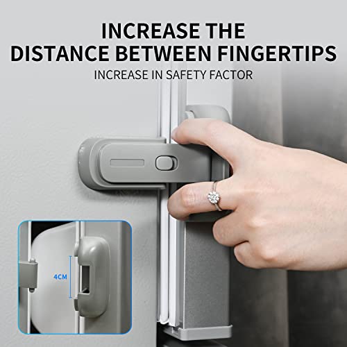Updated Home Refrigerator Lock For Kids, Child Proof Fridge Freezer Door Lock Apply To Max 1"(25Mm) Sealing Strip Easy To Install And Use 3M Adhesive No Tools Need Or Drill #TOP5