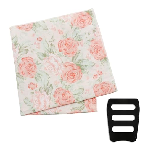 Image of Floral Pocket Squares for Men with Holder Printed Flower Mens Handkerchief Cotton Suit Pocket Hanky for Wedding