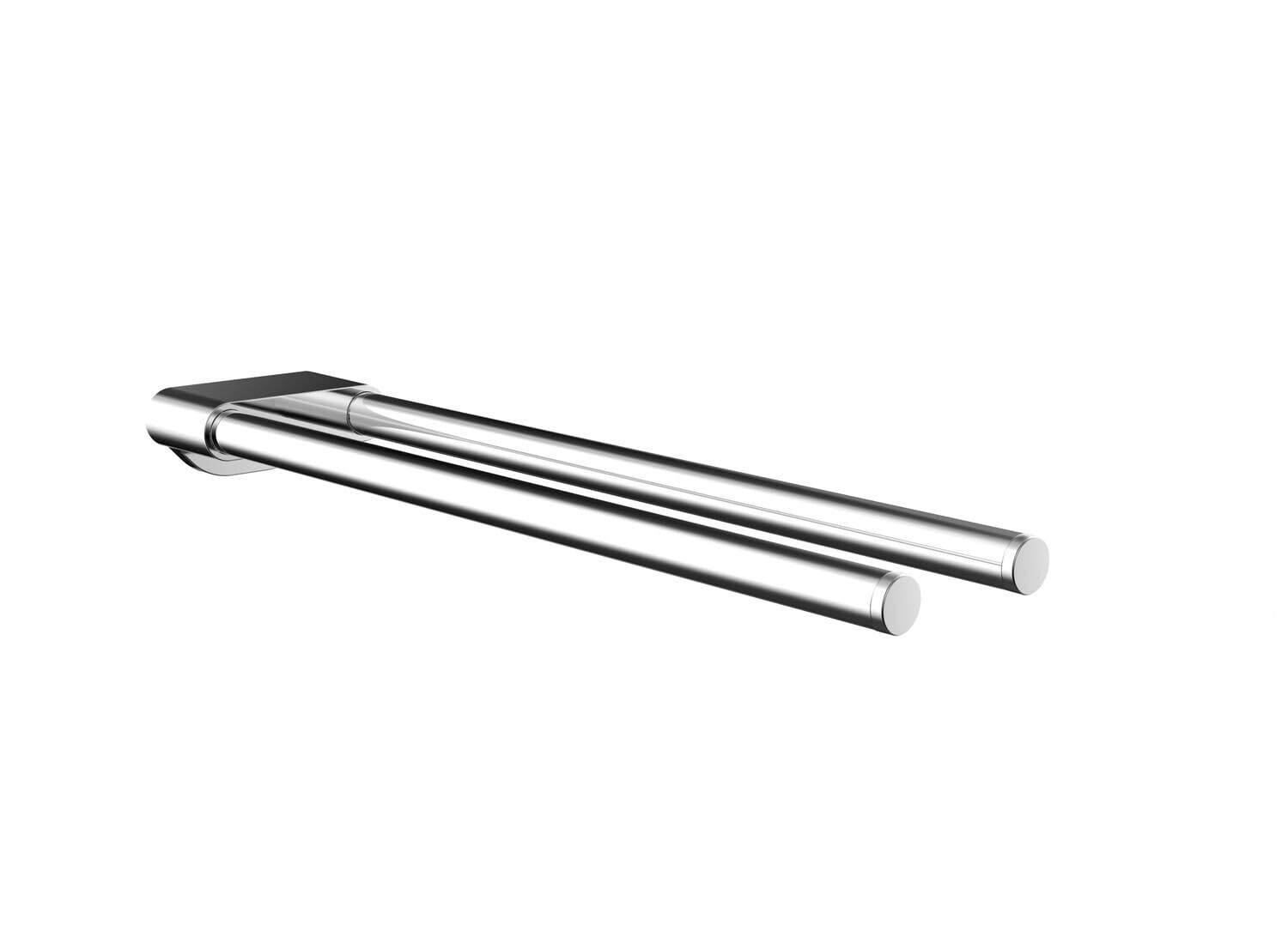 Emco Chrome Flow Double Arm Wall Mounted Towel Rail Rigid Metal Towel Rail Bath Towel Holder