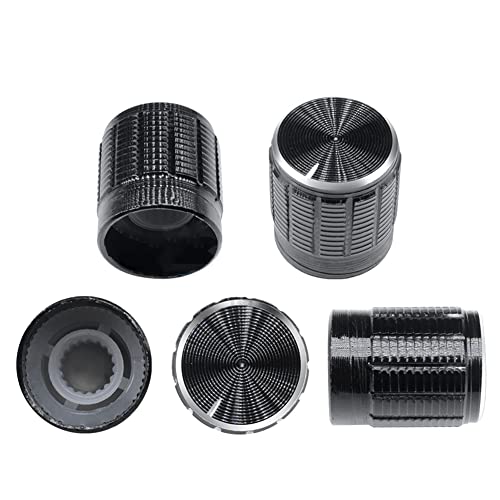 PENGLIN 5PCS WH138 10K Ohm Rotationspotentiometer mit Schalter, 5-teiliger schwarzer Potentiometer-Legierungsknopf