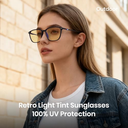 Image of Cyxus Yellow Tinted Gaming Glasses, Headset Friendly TR90 Computer Eyewear, Anti Eye Strain Screen Glare Filter Spectacles for PC Gaming, Streaming, Console Players 8208Y02