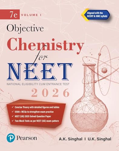 Image of Pearson Objective Chemistry for NEET Volume I - 2026 | As Per NCERT & NMC Syllabi | 5500+ MCQs to Strengthen Exam Practice | Chapter wise PYQ & NEET (UG) 2025 Solved Paper | 2 Mock Tests as Per NEET Exam Pattern | - 7th Edition