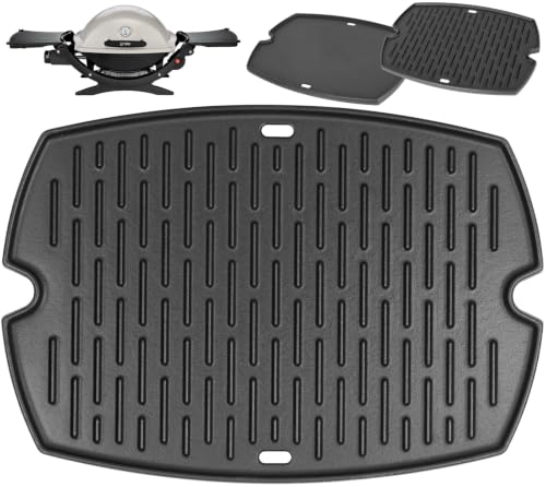 Image of 7582 Griddle Insert for Weber Q Griddle Parts Q1200 Q1000 Q1400 Q100 Q120 Q140 Grill Replacement 65810 7644 65465 Weber Baby Q Accessories 50060001 50060301 386001 386002 Q Grill Parts, Cast Iron