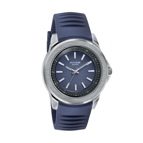 Image of Sonata Poze 9 with Quartz Analog with Silicon Strap Watch for Men