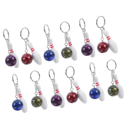 Porte clés mini quilles de bowling pendentifs suspendus colorés pour clés et sacs
