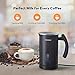 Milk Frother, Miroco Stainless Steel Milk Steamer with Hot &Cold Milk Functionality, Automatic Foam Maker For Coffee, Hot Chocolates, Latte, Cappuccino, Electric Milk Warmer, Silent Operation, 120V