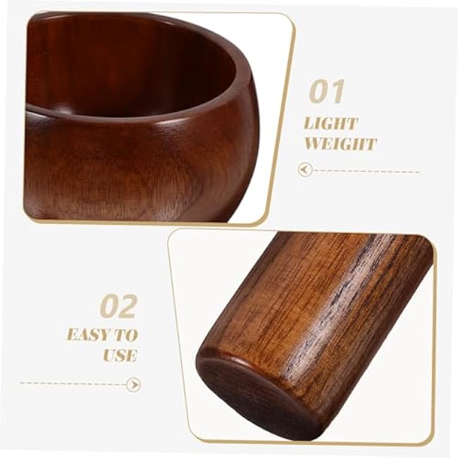 KICHOUSE 1set Wooden Pestle and Bowl Set for Grinding Garlic Avocado and Spices Kitchen Tool for Sauces and Seasoning Preparation Elegant Wood Design