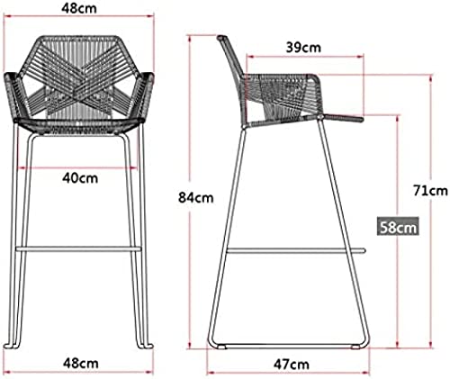KRASS Cadeira de vime trabalhada Rattan banqueta de bar móveis de pátio ao ar livre, quintal, varand