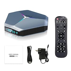 RYRA Android TV Box 10.0 4 GB RAM 32 GB ROM, Ondersteuning 2.4G/5.0G Dual WiFi AV1 Decoderen Android Box met IR Afstandsbediening, Ondersteuning HD MI/AV/Optische Out en USB Muis/Toetsenbord