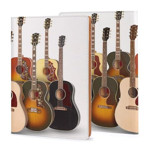 Couverture de carnet A5 en similicuir PU guitare 32K protège-cahier réutilisable bureau