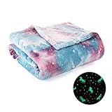 VUDECO Glow in The Dark Blanket for Kids Throw Blanket 50 x 60 inches- Fun Unicorn Blanket for Kids...