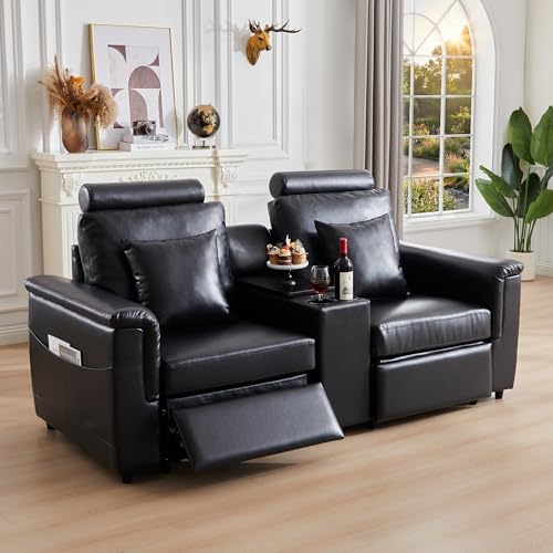 Image of RARZOE Modular Sectional Couch Armrests Module, Faux Leather Armrests Modular Sofa Side Part, Modular Sectional Sofa Module for Living Room Home Theater,Black