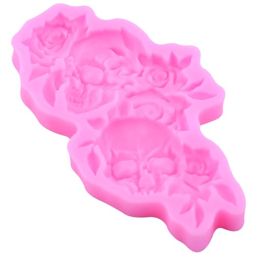 XMOLDNMS Halloween Skull Fondant Silicone Molds for Cake Decoration Cupcake Topper Chocolate Candy Sugar Craft Gum Paste Polymer