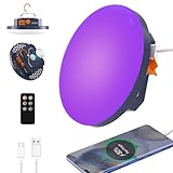 96 LED 395nm UV / 6500K Flashlight Camping Blacklight , 10000mAh Rechargeable, 3000 Lumens, Glow Lights for Party , Bedroom, Fluorescent Poster , Dog/Cat Urine ,Halloween Black Light (UV(Remote))