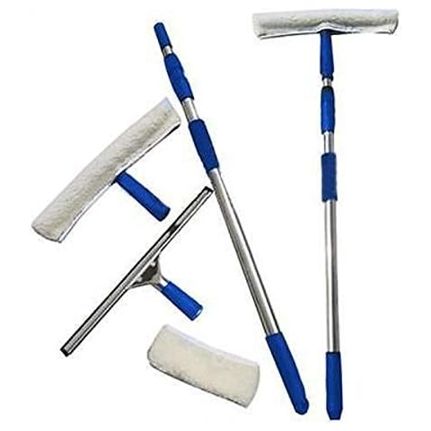 MD MUZ TELESCOPIC Window Cleaning Washing Kit Washer Wash Pole Large Cleaner Squeegees Cover