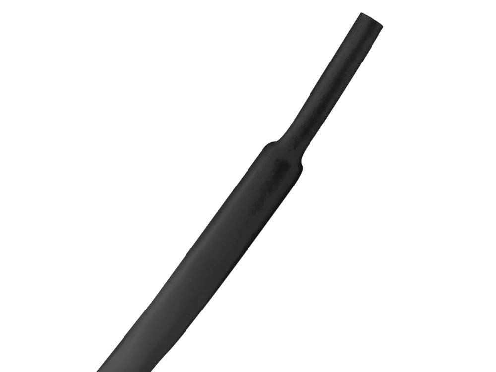 Kable Kontrol Heat Shrink Tubing - 1/8” Inch - 10' Ft Long, Black Polyolefin - 2:1 Industrial Shrink Tube & Cable Sleeve for Electrical Wire
