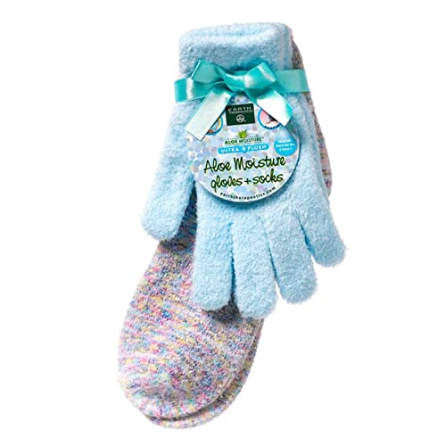 Earth Therapeutics Aloe Moisture Gloves & Socks Set - Confetti/Blue