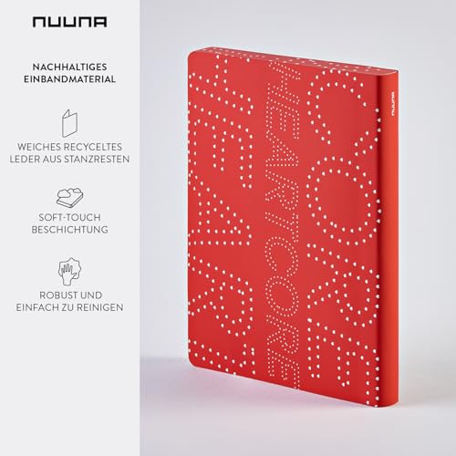 Carnet A5+ nuuna pour projets professionnels | Journal intime durable en cuir rouge - 5