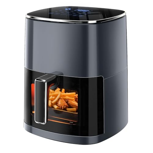Simple Deluxe Air Fryer - 6.34 QT Digital Airfryer with Visible Window, 12 Presets Functions,...