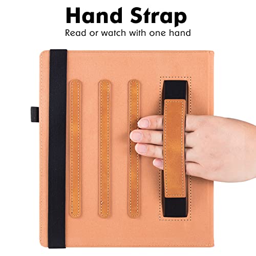 BOZHUORUI Stand Case for 10.3 Inch Boox Note Air4 C/Boox Note Air3 C/W Tablet – Premium PU Leather Protective Sleeve Cover with Hand Strap/Auto Sleep/Wake (Brown)