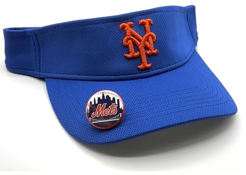 Visera de béisbol con logo NY Mets bordado azul y naranja miniatura 1