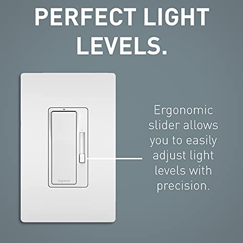 Legrand Radiant Dimmer Light Switch-700W Incandescent & Halogen, Rhcl453Ptcccv6 & Legrand Radiant 15 Amp Rocker Wall Switch With Led Locator Light, Decorator Light Switches, White, 3-Way, Tm873Wslcc10 #TOP2