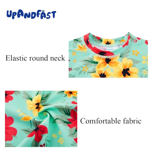 Image of upandfast Girls Rash Guard Set Long Sleeve Two Piece Swimsuit with UPF 50+ Sun Protection for Girls 3-8 Years