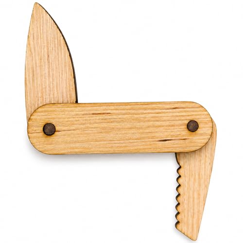 AVTRBoutique Wooden Pocket Knife Toy for Kids Folding Pretend Play