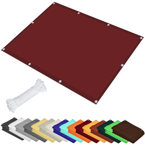 Sun Sail Shade Right Angle 0.7 x 1.6 m(2.3 x 5.2ft) Waterproof UV-Proof Sunscreen Awning Canopy for Backyard Pool Lawn Outdoor Activities, Red Wine