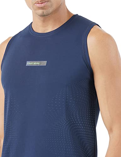 Image of PUMP'D Men's Sleeveless Tank Top for Gym -Placement Print, DryTech, Anti-Odor, Lightweight, Soft Seams, UV Protect