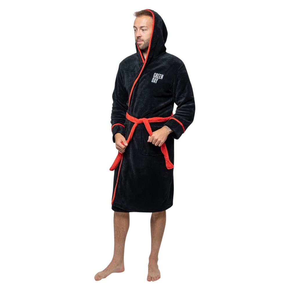 Green Day Bathrobe American Idiot Band Logo Official Black Unisex S