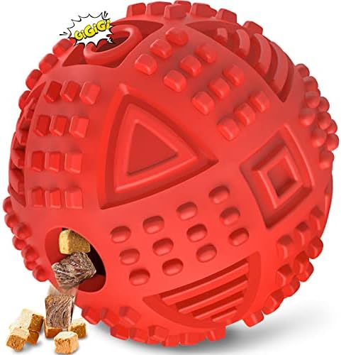 Hundebälle Leckerli-Spender Hundespielzeug, IQ Hundeleckerli-Bälle für, Hunde-Puzzle-Spielzeug für große Hunde, quietschendes Hundespielzeug für Aggressive Kauer, langlebiges Gummi