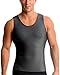 Insta Slim Mens Slimming Compression Muscle Tank Top Body Shaper Abdomen Control Undershirt (Gunmetal-X-Large)