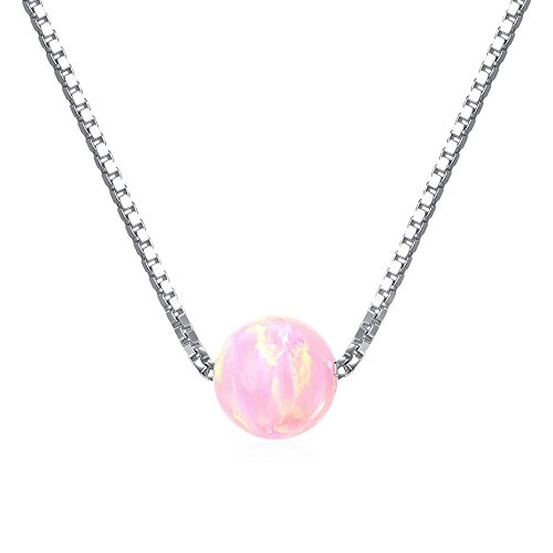 Sterling Silver 6mm Created Opal Choker Necklace - Choose Yellow Gold, Rose Gold, or Rhodium Finish