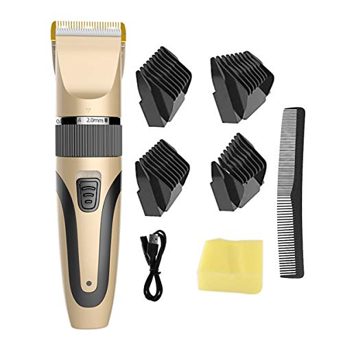 Tondeuse Cheveux Homme, Tondeuse Imperméable Tondeuse à Cheveux avec Peigne de Guidage Sans Fil Tondeuse Cheveux Kit avec USB Rechargeable